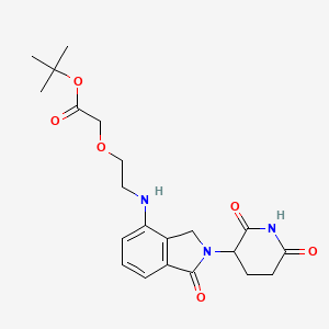 molecular formula C21H27N3O6 B13352141 tert-Butyl 2-(2-((2-(2,6-dioxopiperidin-3-yl)-1-oxoisoindolin-4-yl)amino)ethoxy)acetate 