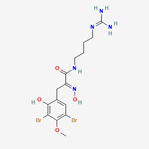 molecular formula C15H21Br2N5O4 B13352242 (E)-3-(3,5-Dibromo-2-hydroxy-4-methoxyphenyl)-N-(4-guanidinobutyl)-2-(hydroxyimino)propanamide 