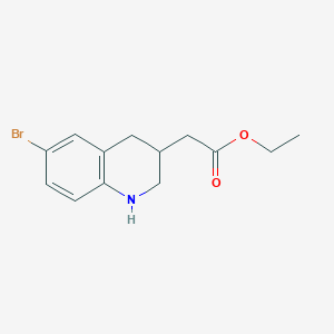 molecular formula C13H16BrNO2 B13352255 Ethyl 2-(6-bromo-1,2,3,4-tetrahydroquinolin-3-yl)acetate 