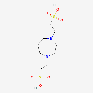 molecular formula C9H20N2O6S2 B1335232 2-[4-(2-sulfoethyl)-1,4-diazepan-1-yl]ethanesulfonic Acid CAS No. 202185-84-0