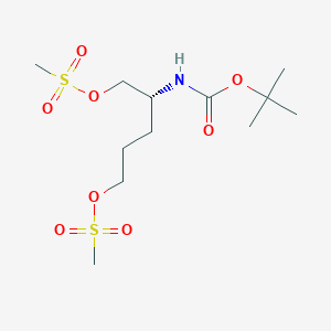molecular formula C12H25NO8S2 B13352357 (R)-2-((tert-Butoxycarbonyl)amino)pentane-1,5-diyl dimethanesulfonate 