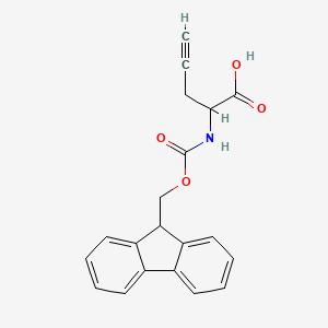 molecular formula C20H17NO4 B1335250 2-(9H-fluoren-9-ylmethoxycarbonylamino)pent-4-ynoic Acid CAS No. 191215-87-9