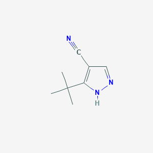 molecular formula C8H11N3 B1335251 3-叔丁基-1H-吡唑-4-腈 CAS No. 875554-79-3
