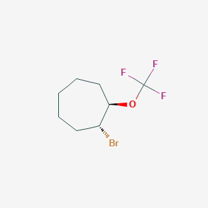 molecular formula C8H12BrF3O B13352541 1-Bromo-2-(trifluoromethoxy)cycloheptane 