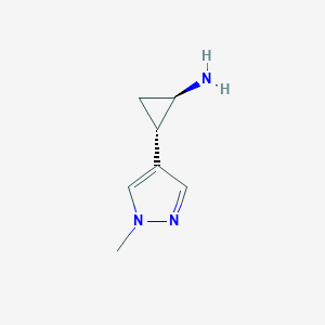 molecular formula C7H11N3 B13352583 (1R,2S)-2-(1-Methyl-1H-pyrazol-4-yl)cyclopropan-1-amine 