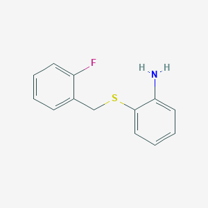 molecular formula C13H12FNS B1335260 2-[(2-Fluorophenyl)methylsulfanyl]aniline CAS No. 710966-54-4