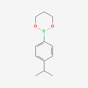 molecular formula C12H17BO2 B13352658 2-(4-Isopropylphenyl)-1,3,2-dioxaborinane 
