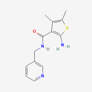 molecular formula C13H15N3OS B1335286 2-氨基-4,5-二甲基-N-(吡啶-3-基甲基)噻吩-3-甲酰胺 CAS No. 587851-05-6