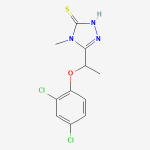 molecular formula C11H11Cl2N3OS B1335289 5-[1-(2,4-dichlorophenoxy)ethyl]-4-methyl-4H-1,2,4-triazole-3-thiol CAS No. 588673-26-1