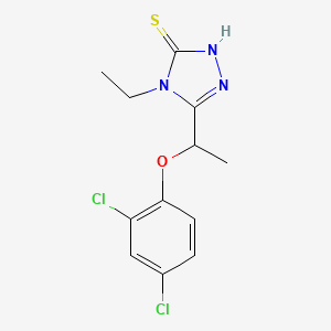 molecular formula C12H13Cl2N3OS B1335290 5-[1-(2,4-二氯苯氧基)乙基]-4-乙基-4H-1,2,4-三唑-3-硫醇 CAS No. 588673-89-6