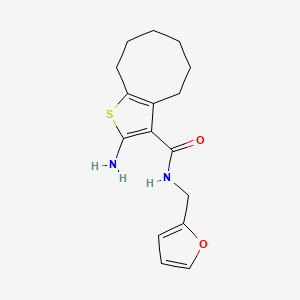 B1335296 2-amino-N-(2-furylmethyl)-4,5,6,7,8,9-hexahydrocycloocta[b]thiophene-3-carboxamide CAS No. 588692-33-5