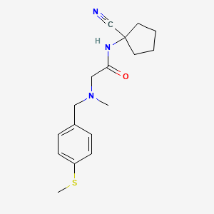 molecular formula C17H23N3OS B13353011 N-(1-Cyanocyclopentyl)-2-(methyl(4-(methylthio)benzyl)amino)acetamide 