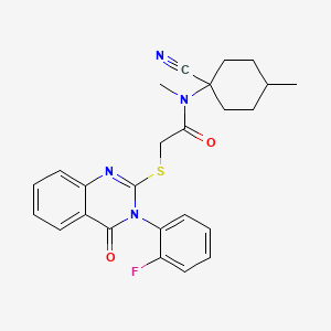 molecular formula C25H25FN4O2S B13353299 N-(1-cyano-4-methylcyclohexyl)-2-{[3-(2-fluorophenyl)-4-oxo-3,4-dihydroquinazolin-2-yl]sulfanyl}-N-methylacetamide 