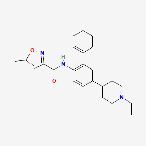 molecular formula C24H31N3O2 B13353322 N-(5-(1-Ethylpiperidin-4-yl)-2',3',4',5'-tetrahydro-[1,1'-biphenyl]-2-yl)-5-methylisoxazole-3-carboxamide 