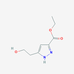 molecular formula C8H12N2O3 B13353336 Ethyl 5-(2-hydroxyethyl)-1H-pyrazole-3-carboxylate 