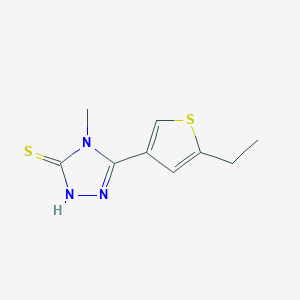molecular formula C9H11N3S2 B1335357 5-(5-ethylthien-3-yl)-4-methyl-4H-1,2,4-triazole-3-thiol CAS No. 588674-76-4