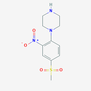 molecular formula C11H15N3O4S B1335358 1-[4-(Methylsulfonyl)-2-nitrophenyl]piperazine CAS No. 610275-77-9