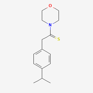 molecular formula C15H21NOS B1335372 1-(Morpholin-4-yl)-2-[4-(propan-2-yl)phenyl]ethane-1-thione CAS No. 14182-65-1