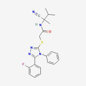 molecular formula C22H22FN5OS B13353742 N-(1-cyano-1,2-dimethylpropyl)-2-{[5-(2-fluorophenyl)-4-phenyl-4H-1,2,4-triazol-3-yl]sulfanyl}acetamide 