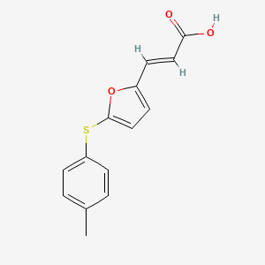 molecular formula C14H12O3S B13354109 (2E)-3-{5-[(4-methylphenyl)sulfanyl]furan-2-yl}prop-2-enoic acid 