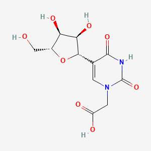 molecular formula C11H14N2O8 B13354193 2-(5-((2S,3R,4S,5R)-3,4-Dihydroxy-5-(hydroxymethyl)tetrahydrofuran-2-yl)-2,4-dioxo-3,4-dihydropyrimidin-1(2H)-yl)acetic acid 