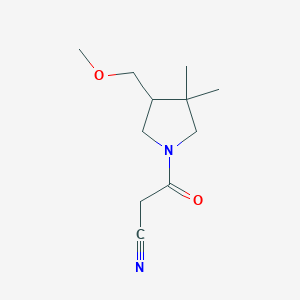 molecular formula C11H18N2O2 B13354341 3-(4-(Methoxymethyl)-3,3-dimethylpyrrolidin-1-yl)-3-oxopropanenitrile 