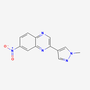 molecular formula C12H9N5O2 B13354620 2-(1-Methyl-1H-pyrazol-4-yl)-7-nitroquinoxaline 