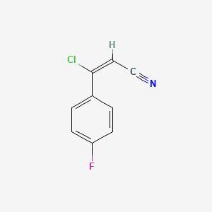 molecular formula C9H5ClFN B13354649 (E)-3-Chloro-3-(4-fluorophenyl)acrylonitrile 