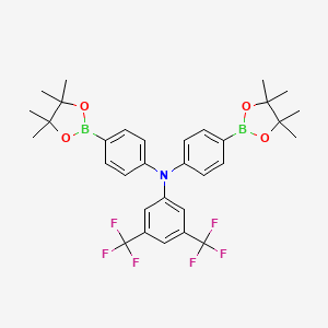 molecular formula C32H35B2F6NO4 B13354748 N,N-bis(4-(4,4,5,5-Tetramethyl-1,3,2-dioxaborolan-2-yl)phenyl)-3,5-bis(trifluoromethyl)aniline 