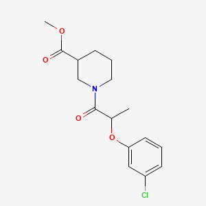 molecular formula C16H20ClNO4 B13354780 Methyl 1-[2-(3-chlorophenoxy)propanoyl]-3-piperidinecarboxylate 