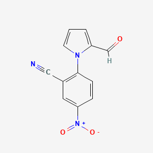 molecular formula C12H7N3O3 B1335481 2-(2-formyl-1H-pyrrol-1-yl)-5-nitrobenzonitrile CAS No. 881041-11-8