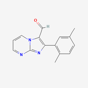 molecular formula C15H13N3O B1335482 2-(2,5-Dimethylphenyl)imidazo[1,2-a]pyrimidine-3-carbaldehyde CAS No. 881041-17-4