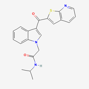 molecular formula C21H19N3O2S B13354871 N-isopropyl-2-[3-(thieno[2,3-b]pyridin-2-ylcarbonyl)-1H-indol-1-yl]acetamide 