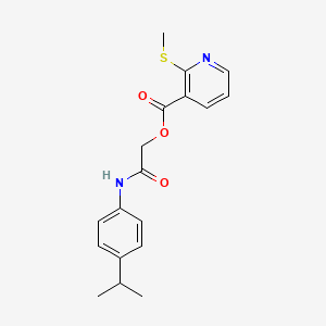 molecular formula C18H20N2O3S B13354961 2-((4-Isopropylphenyl)amino)-2-oxoethyl 2-(methylthio)nicotinate 