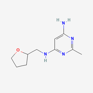 molecular formula C10H16N4O B13355051 2-methyl-N4-((tetrahydrofuran-2-yl)methyl)pyrimidine-4,6-diamine 