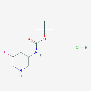 molecular formula C10H20ClFN2O2 B13355209 tert-Butyl (5-fluoropiperidin-3-yl)carbamate hydrochloride 