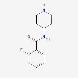 molecular formula C12H15FN2O B1335556 2-fluoro-N-piperidin-4-ylbenzamide CAS No. 886494-09-3