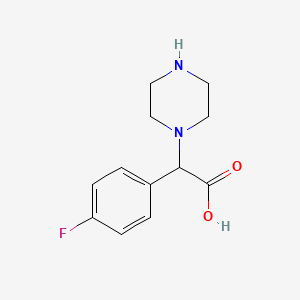 molecular formula C12H15FN2O2 B1335557 2-(4-Fluorophenyl)-2-(piperazin-1-yl)acetic acid CAS No. 853681-12-6
