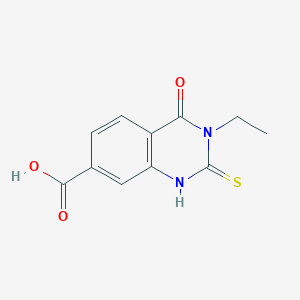 molecular formula C11H10N2O3S B1335576 3-Ethyl-4-oxo-2-thioxo-1,2,3,4-tetrahydroquinazoline-7-carboxylic acid CAS No. 847783-60-2