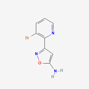 molecular formula C8H6BrN3O B13355946 5-Amino-3-(3-bromo-2-pyridyl)isoxazole 