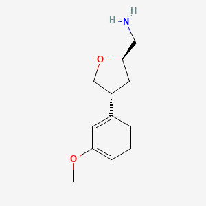 molecular formula C12H17NO2 B13355998 ((2R,4R)-4-(3-Methoxyphenyl)tetrahydrofuran-2-yl)methanamine 