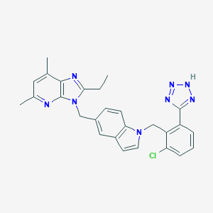 B133560 3-((N-(2-Tetrazol-5-yl-6-chlorobenzyl)-5-indolyl)methyl)-5,7-dimethyl-2-ethyl-3H-imidazo(4,5-b)pyridine CAS No. 145303-66-8