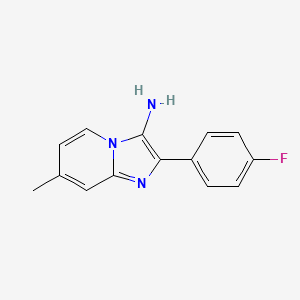 molecular formula C14H12FN3 B1335610 2-(4-Fluorophenyl)-7-methylimidazo[1,2-a]pyridin-3-amine CAS No. 851879-21-5