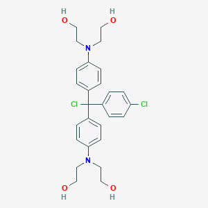 molecular formula C27H32Cl2N2O4 B133563 2-[4-[[4-[bis(2-hydroxyethyl)amino]phenyl]-chloro-(4-chlorophenyl)methyl]-N-(2-hydroxyethyl)anilino]ethanol CAS No. 143218-70-6