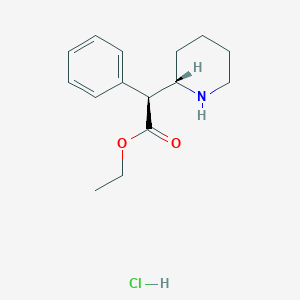molecular formula C15H22ClNO2 B133564 (S)-Ethyl 2-phenyl-2-((S)-piperidin-2-yl)acetate hydrochloride CAS No. 851764-85-7