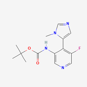 molecular formula C14H17FN4O2 B13356556 tert-Butyl (5-fluoro-4-(1-methyl-1H-imidazol-5-yl)pyridin-3-yl)carbamate 