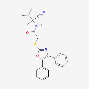 molecular formula C23H23N3O2S B13356615 N-(2-Cyano-3-methylbutan-2-yl)-2-((4,5-diphenyloxazol-2-yl)thio)acetamide 