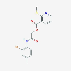 molecular formula C16H15BrN2O3S B13356717 2-((2-Bromo-4-methylphenyl)amino)-2-oxoethyl 2-(methylthio)nicotinate 