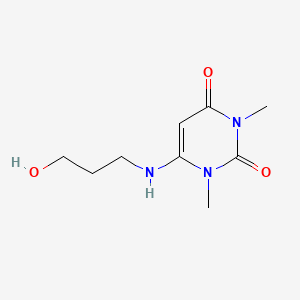 molecular formula C9H15N3O3 B1335702 4-(3-Hydroxypropylamino)-1,3-dimethyluracil CAS No. 34654-80-3