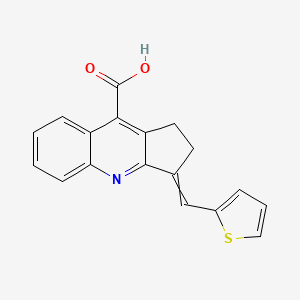 molecular formula C18H13NO2S B1335714 3-(Thiophen-2-ylmethylidene)-1,2-dihydrocyclopenta[b]quinoline-9-carboxylic acid 